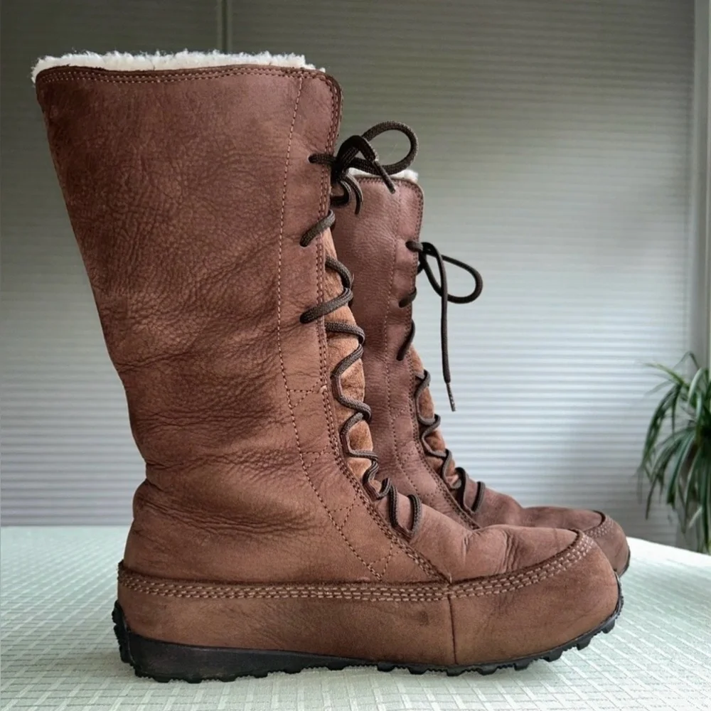 Sorel brown lace-up winter boots women's 8 - Picture 4 of 16
